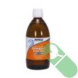 Front label of NOW Omega-3 Fish Oil Lemon Flavor 500mL bottle