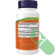 Supplement facts label on NOW Prostate Health bottle detailing saw palmetto extract content


