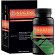 Capsules of Nugenix Sexual Vitality Booster displayed beside bottle showing size and color

