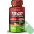 Orzax Premium Korean Panax Ginseng bottle and capsules arranged on a table for energy support

