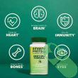 SmartyPants Men's 50+ Formula Multivitamin capsules – close-up of opened bottle showing capsule texture