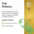 Side view of Solgar Korean Ginseng supplement bottle with supplement facts and usage instructions visible

