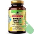 Solgar Korean Ginseng Root Extract capsules arranged by bottle for herbal adaptogen and immune system support

