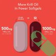 Close-up of SR Antarctic Krill Oil supplement facts panel showing omega-3 content

