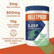 Bulletproof Lucuma Vanilla collagen for sleep – front of product jar showing key benefits