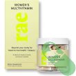 "Front label of Rae Women's Multivitamin – supports energy, immunity, and skin health"