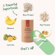 “Back label of Your Super Plant Protein showing organic ingredients and nutritional facts”
