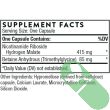 Close-up of supplement facts panel for Thorne Niacel 400 with ingredient details
