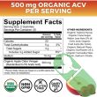 Supplement facts panel for Viva Naturals Organic Apple Cider Vinegar Gummies

