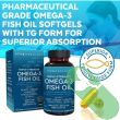 Close-up of Viva Naturals Omega-3 softgel capsules bottle