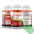 Side view of Wellbeing Korean Red Panax Ginseng bottle, indicating non-GMO and gluten-free formulation

