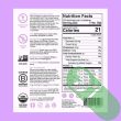 Certified vegan, gluten-free, non-GMO, and USDA organic badges on product label.

