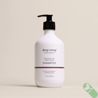 Deep Steep Coconut Oil High Shine Shampoo 17 fl oz bottle for glossy hair care