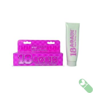 "18 Again Vaginal Shrink Cream 1.5oz bottle with label showing product name"

