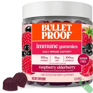 Bulletproof Sugar Free Immune 60 Gummies Raspberry Elderberry Flavored