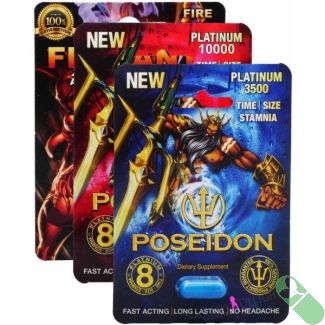 Adventure Industries Male Sex Supplement Sampler Bundle packaging with Poseidon and Fire Ant tablets

