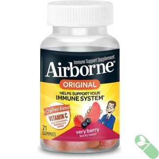 "Airborne 750mg Vitamin C Berry Gummies gluten-free immune support"

