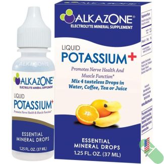 "Alkazone Liquid Potassium Drops bottle for muscle and heart health"

