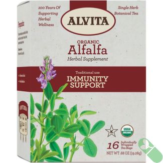 ALVITA Organic Herbal Alfalfa Tea Immunity Support 16 Bags