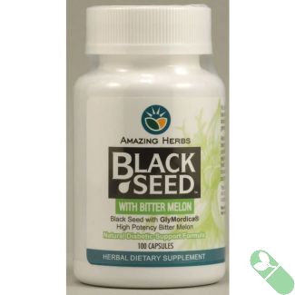 Amazing Herbs Black Seed Bitter Melon GlyMordica 100 Veggie Caps