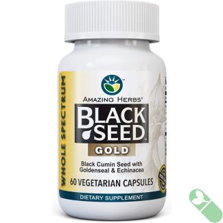Amazing Herbs Black Seed Gold Black Cumin Seed 60 Veggie Caps
