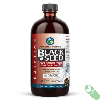 Amazing Herbs Egyptian Black Seed Oil Mild Flavor Gluten Free