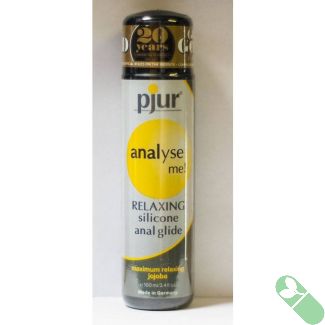 Analyse Me! Pjur Comfort Water-Based Anal Glide Lubricant 3.4 oz bottle with clear label

