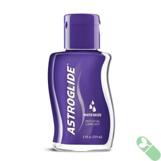 Astroglide Liquid 2.5 oz bottle with blue label for water-based lubrication and vaginal moisturizer
