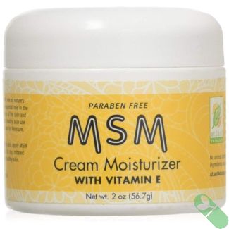 "Label of At Last Naturals MSM Cream Moisturizer highlighting key ingredients"

