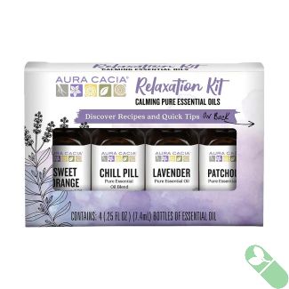 Experience ultimate serenity with Aura Cacia's Essential Oil Relaxation Kit, perfect for stress relief and calm