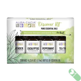 Aura Cacia Beginner 4-Essential Oils Starter Kit Pure & Therapeutic