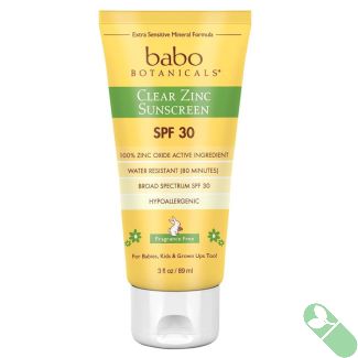 Babo Botanicals Sheer Zinc Mineral Sunscreen Lotion SPF30 3 Oz Vegan