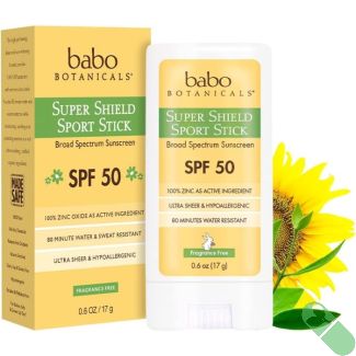 Babo Botanicals Super Shield Mineral Sunscreen Sport Stick SPF50