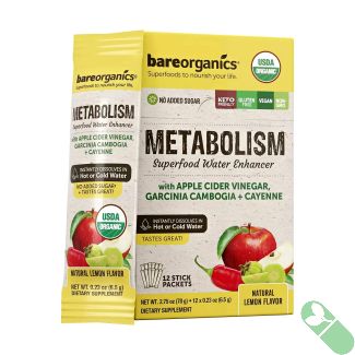 Bareorganics Metabolism Superfood Water Enhancer ACV Cayenne