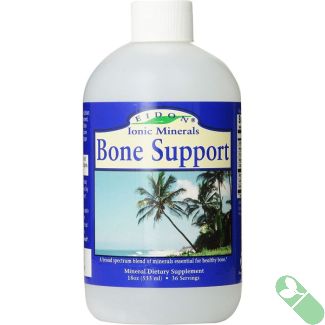 Vegan and gluten-free icons on Eidon Bone Support Mineral Blend packaging

