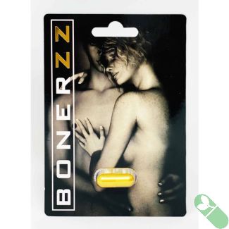 Bonerzz 20000 male enhancement gold pill front packaging with bold branding


