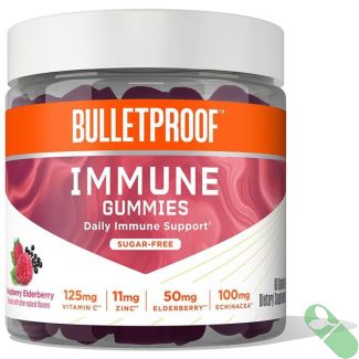 Bulletproof Sugar Free Immune 60 Gummies Raspberry Elderberry Flavored