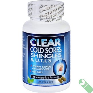 Clear Cold Sores Shingles UTIs Homeopathic Herbal Relief Formula 60C