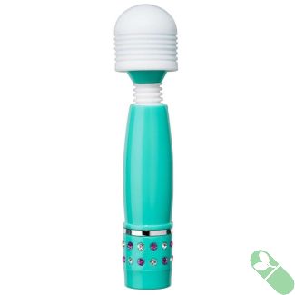 "Cloud 9 Mini Flexible Wand in teal with silicone head and faux crystal accents"

