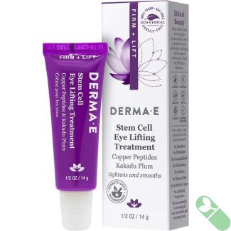 Key ingredient focus on copper peptides and plant stem cells in Derma E eye treatment

