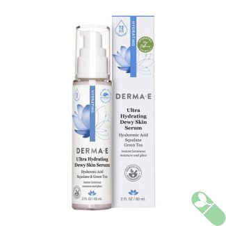 Derma E Ultra Hydrating Dewy Skin Serum Squalane Green Tea 2 Oz Vegan