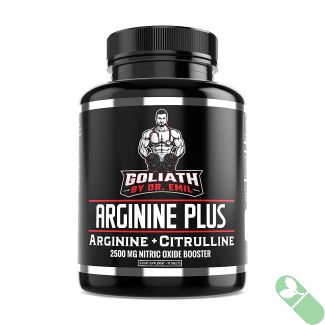 Enhance your workout with Dr. Emil's Goliath Arginine Plus, designed to boost Nitric Oxide for improved muscle pump and blood flow.