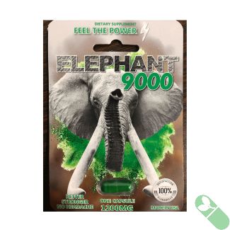 Elephant 9000 capsule delivering a powerful energy and stamina boost for men with a blend of natural herbs.