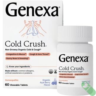 Genexa Cold Crush Homeopathic 60 Chewable Tablets Acai Berry Flavor