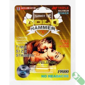 Gold Hammer Pill 19000 Triple Maximum Power Male Enhancer
