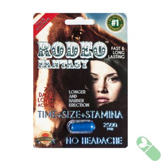 Rodeo Fantasy 2500 ensures a week-long journey of enhanced male vigor and vitality with a fast-acting, long-lasting formula.