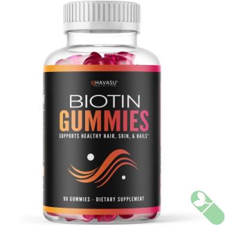 Havasu Biotin 90 Gummies Hair Skin Nail Strength Support Supplement
