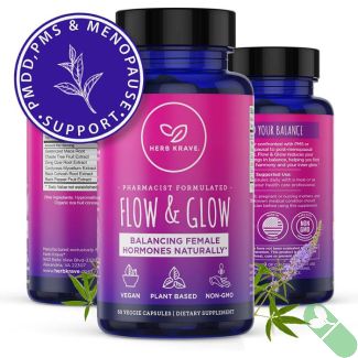 Herb Krave Flow And Glow Female Hormone Balancing 60 Veggie Caps