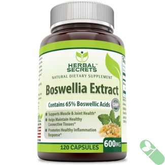 "Ingredients label on Herbal Secrets Boswellia Extract bottle"

