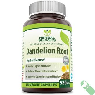 Herbal Secrets Dandelion Root 520 Mg 120 Veggie Caps Herbal Cleanse